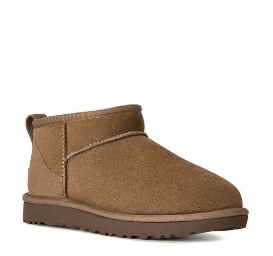 Classic Ultra Mini Suede Γυναικεία Μποτάκια με Γούνα Rocky Oak