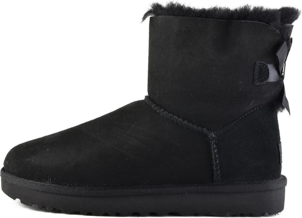 Bailey Bow Mini II Suede Γυναικεία Μποτάκια με Γούνα Μαύρα