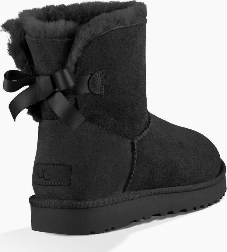 Bailey Bow Mini II Suede Γυναικεία Μποτάκια με Γούνα Μαύρα
