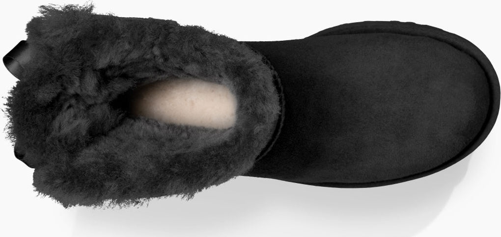 Bailey Bow Mini II Suede Γυναικεία Μποτάκια με Γούνα Μαύρα