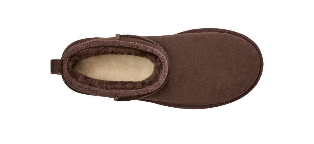 Classic Ultra Mini Platform Suede Γυναικεία Μποτάκια με Γούνα Chocolate Brown
