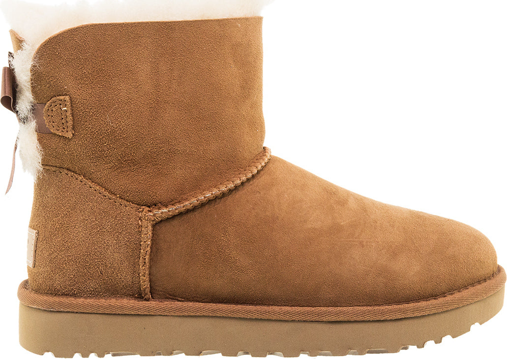 Bailey Bow Mini II Suede Γυναικεία Μποτάκια με Γούνα Chestnut
