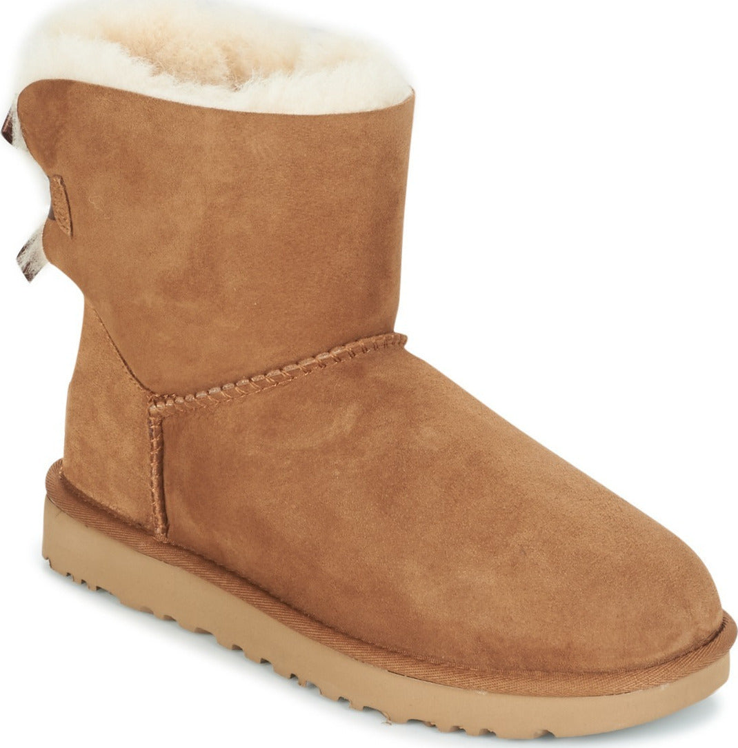 Bailey Bow Mini II Suede Γυναικεία Μποτάκια με Γούνα Chestnut