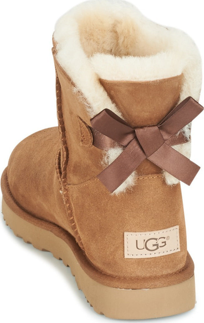 Bailey Bow Mini II Suede Γυναικεία Μποτάκια με Γούνα Chestnut