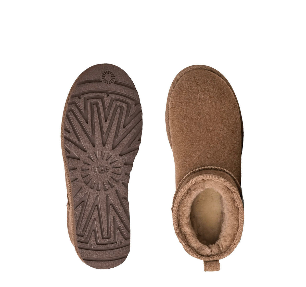 Classic Ultra Mini Suede Γυναικεία Μποτάκια με Γούνα Rocky Oak