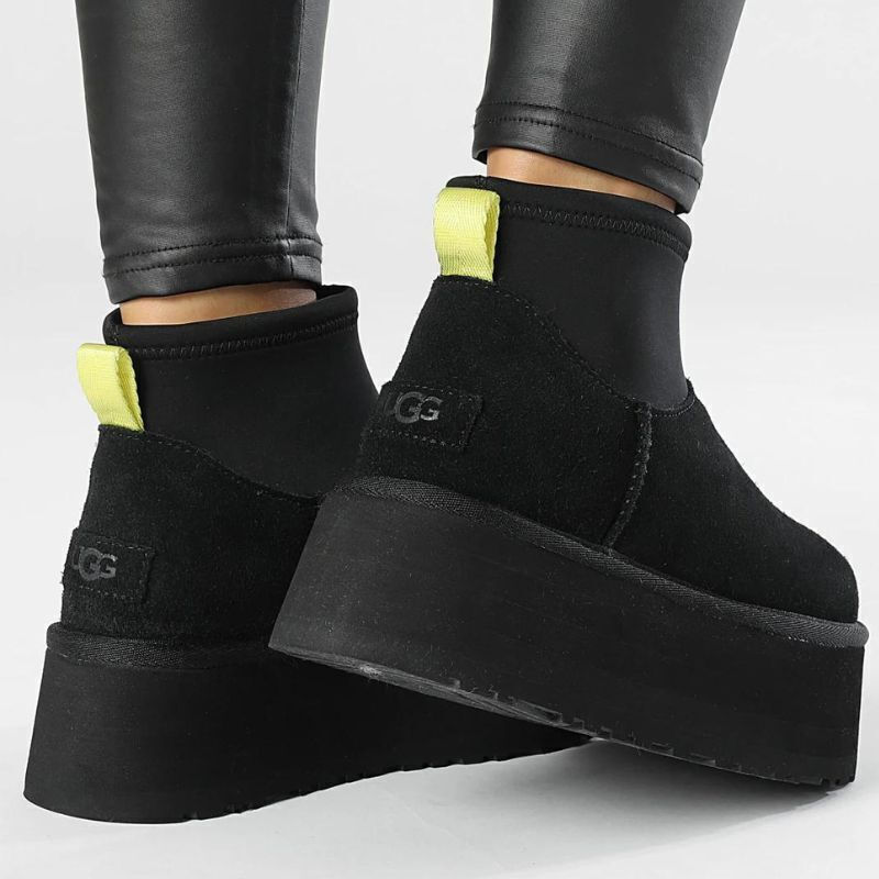 Classic Mini Dipper Suede Γυναικεία Μποτάκια Μαύρα
