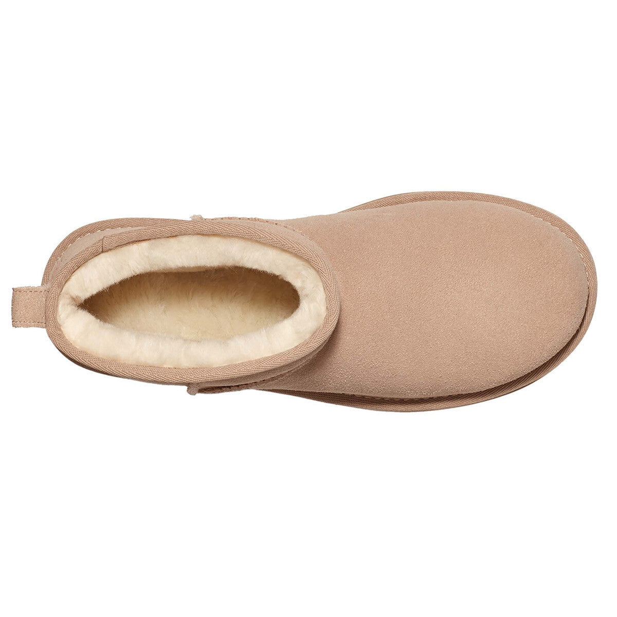 Classic Ultra Mini Platform Δερμάτινα Γυναικεία Μποτάκια με Γούνα Sand