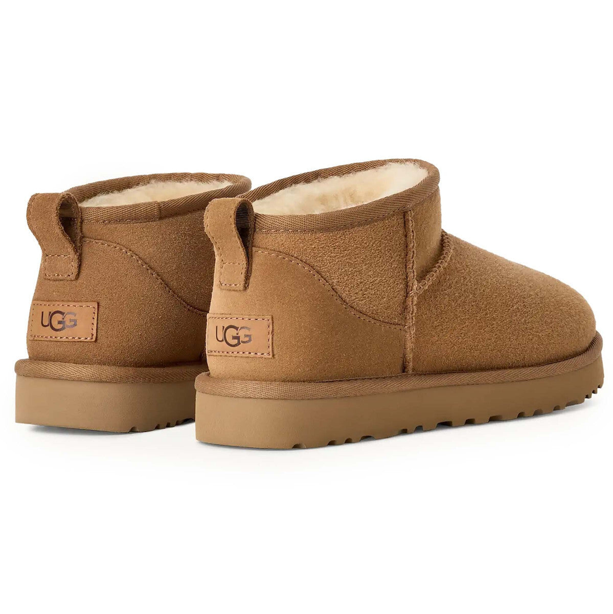 Classic Ultra Mini Suede Γυναικεία Μποτάκια με Γούνα Chestnut